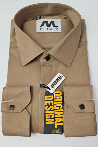 پیراهن مجلسی نخودی رنگ پنبه کش اعلا تنخوری اسلیم فیت