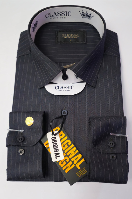 پیراهن ذغالی مجلسی اسلیم فیت شیک مردانه