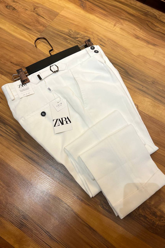 شلوارپارچه ای سفید استایل اولدمانی